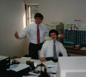 photo of Mark Campito, Founder & CEO (left) and Vince Forte, Chief Engineer and now CTO (right) in 1985 