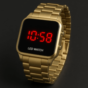 Image of red LED 7-segment display watch
